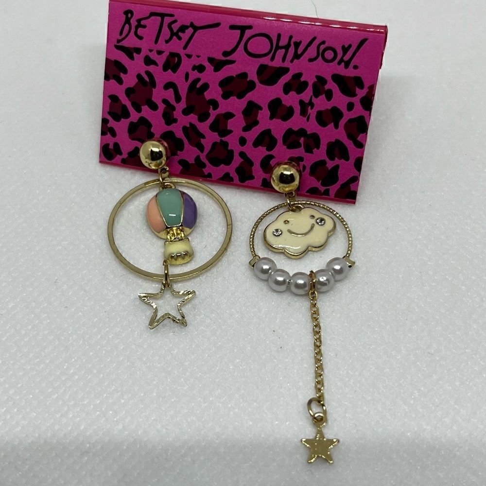 EARRINGS! Betsey Johnson Mismatched Cloud & Balloon post dangle BNWT